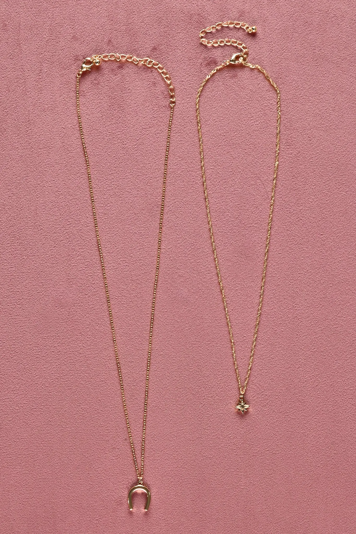 Shine On Label Lucky Necklace Set Gold