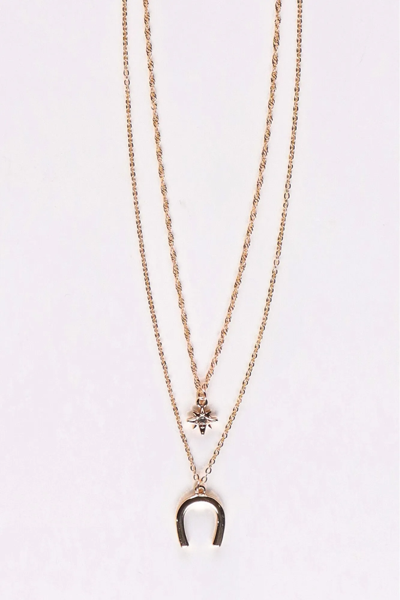 Shine On Label Lucky Necklace Set Gold