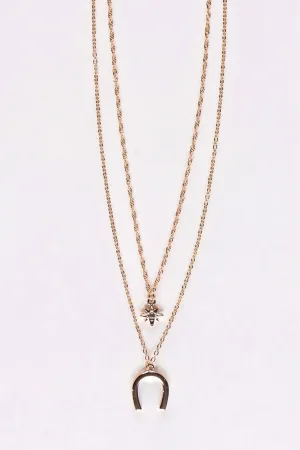 Shine On Label Lucky Necklace Set Gold