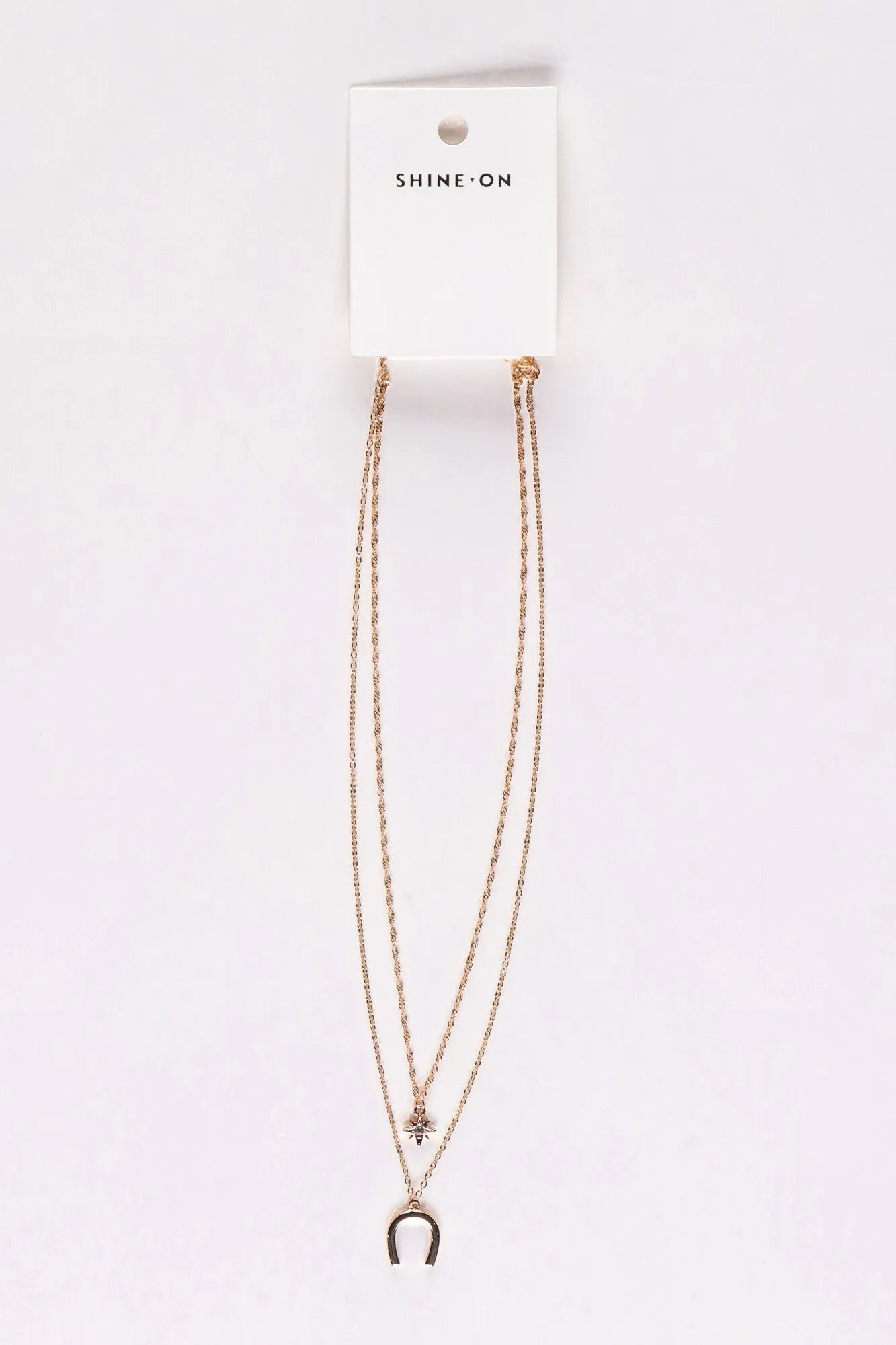 Shine On Label Lucky Necklace Set Gold