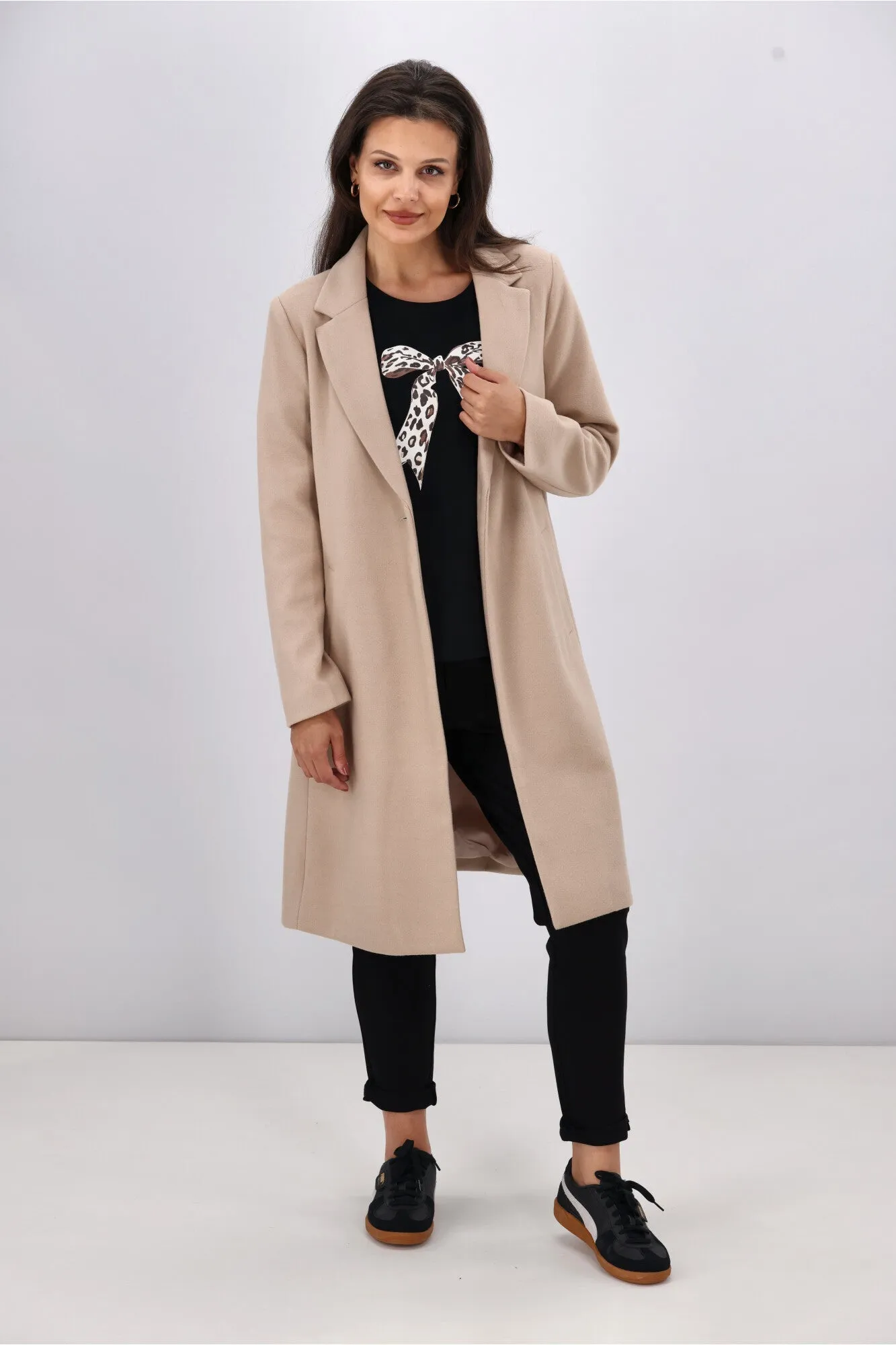 Shine On Label Montana Long Coat Oat