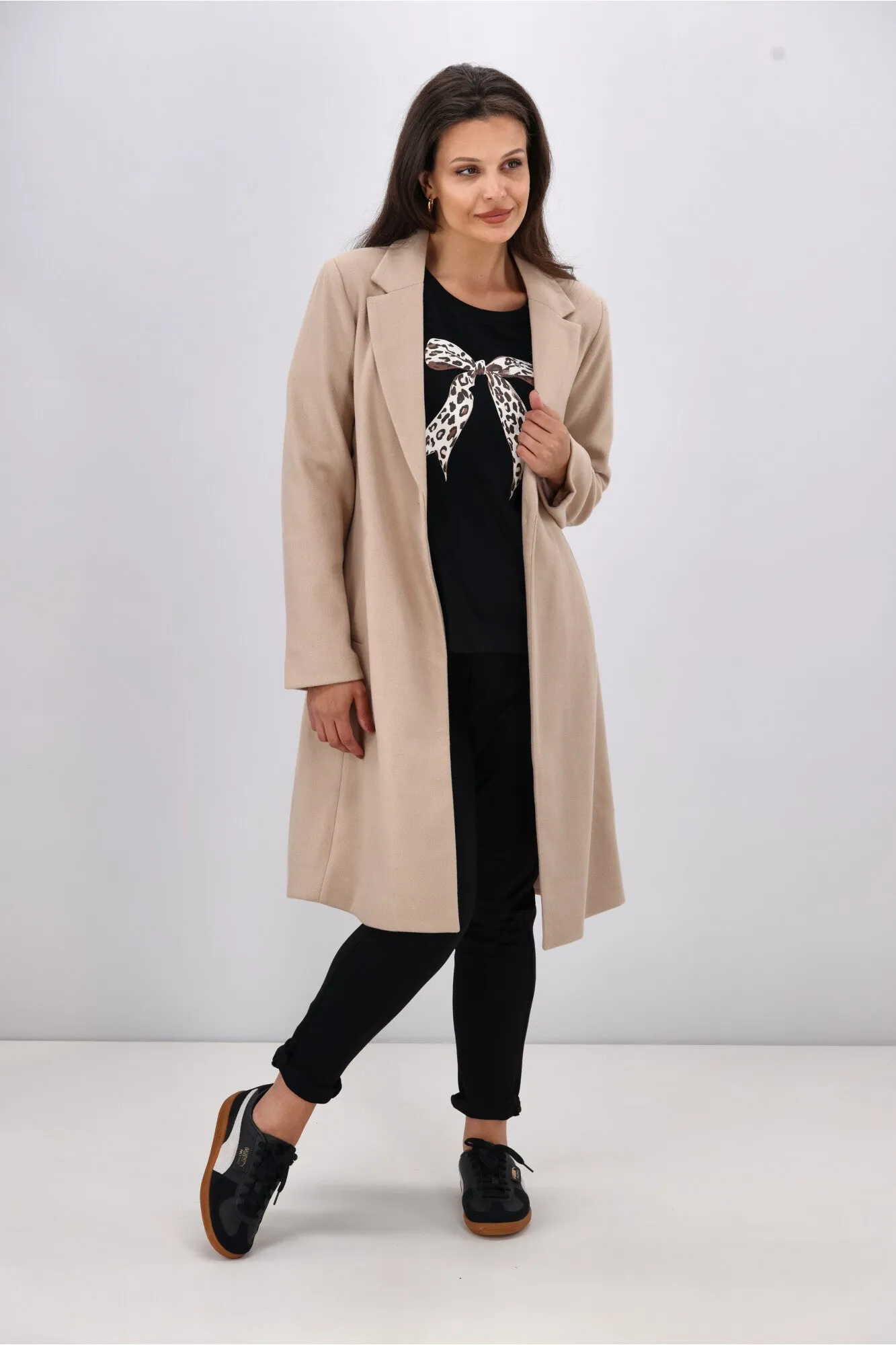 Shine On Label Montana Long Coat Oat