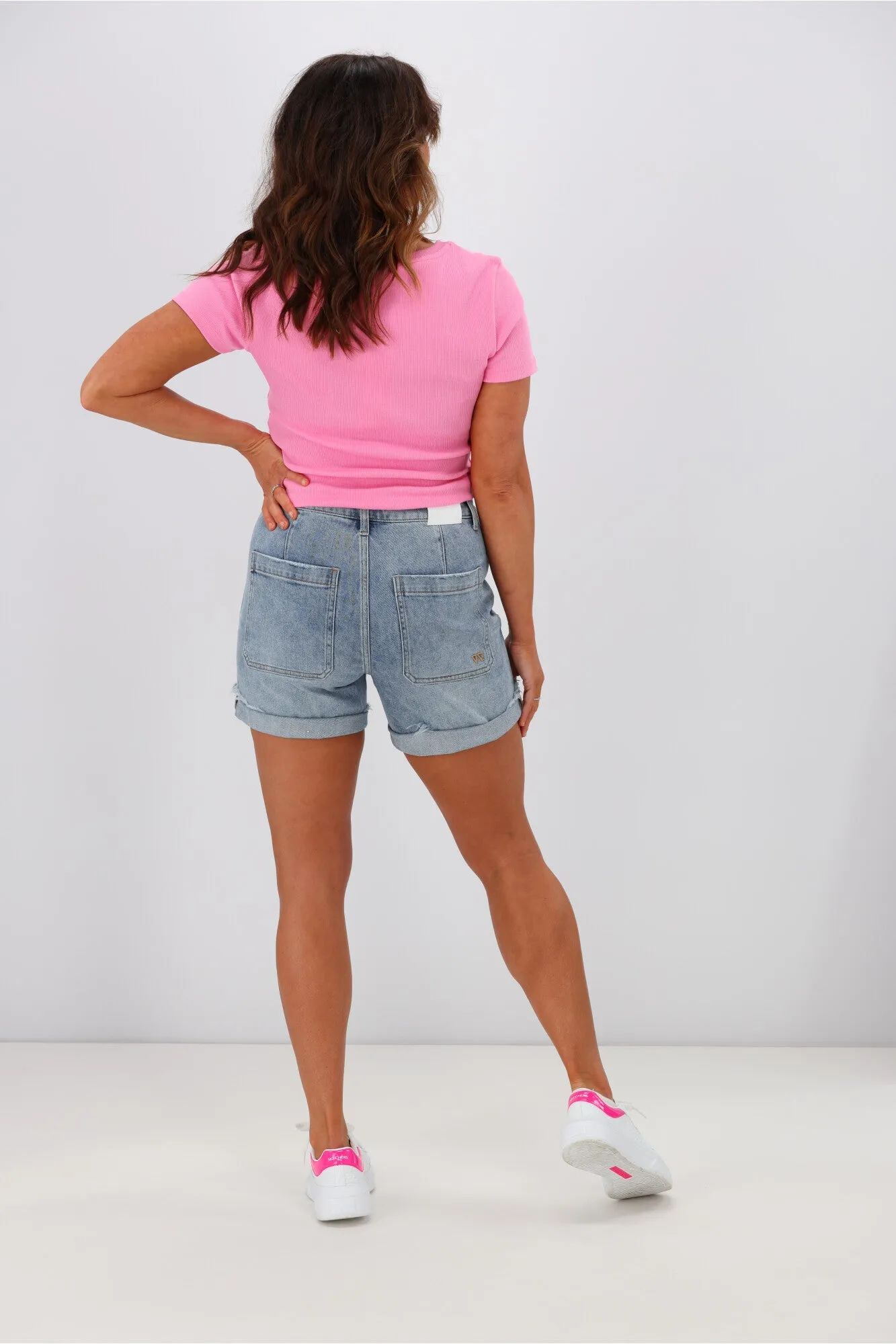 Shine On Label Reggie Denim Patch Pocket Shorts