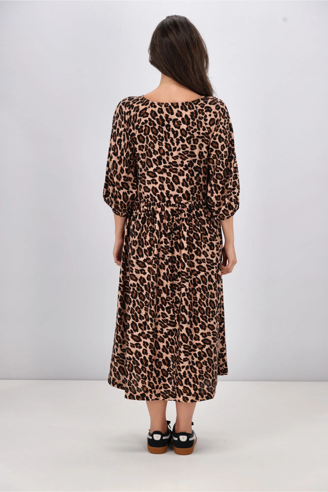 Shine On Label Sienna Midi Dress Leopard Print