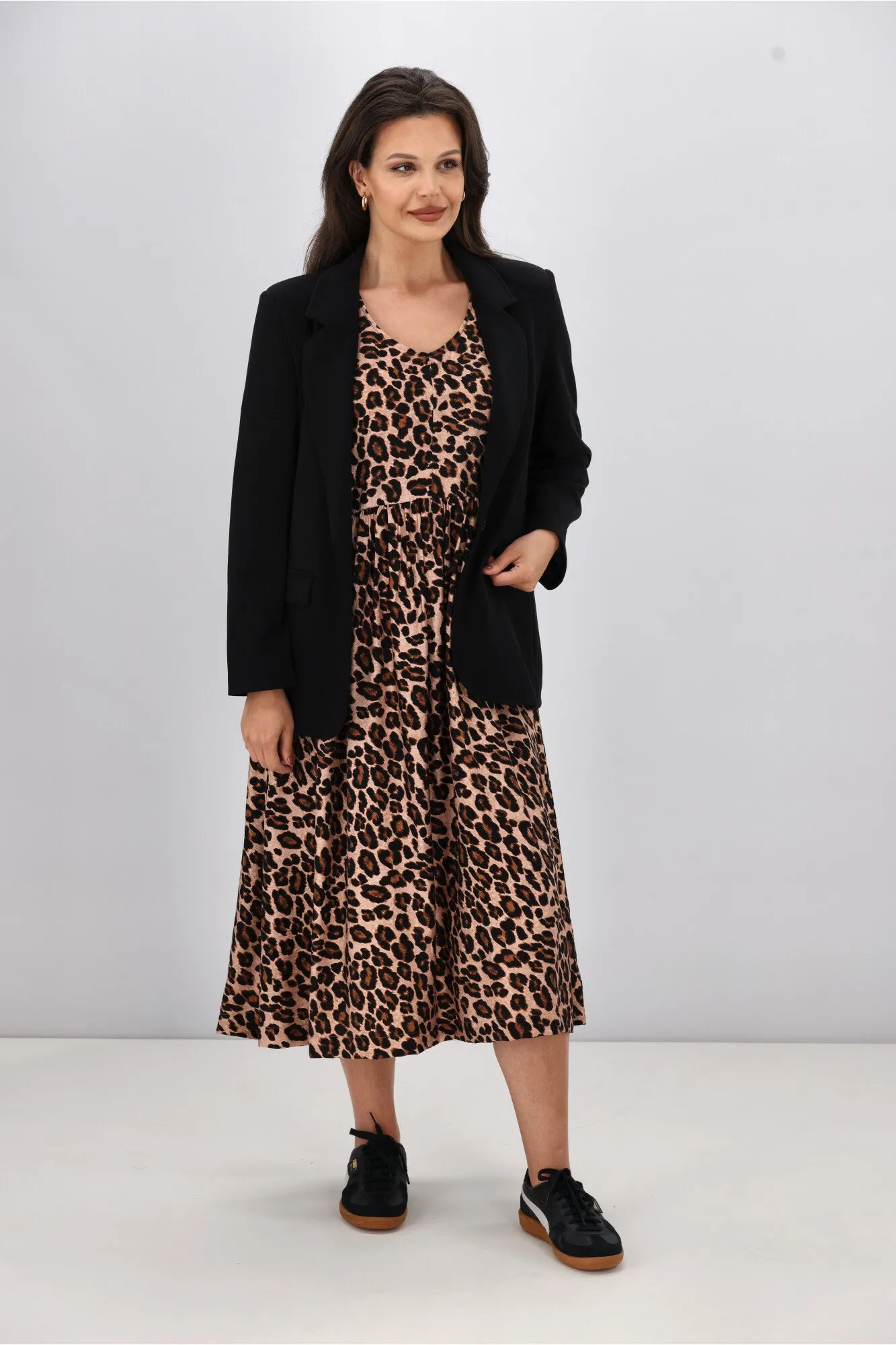 Shine On Label Sienna Midi Dress Leopard Print