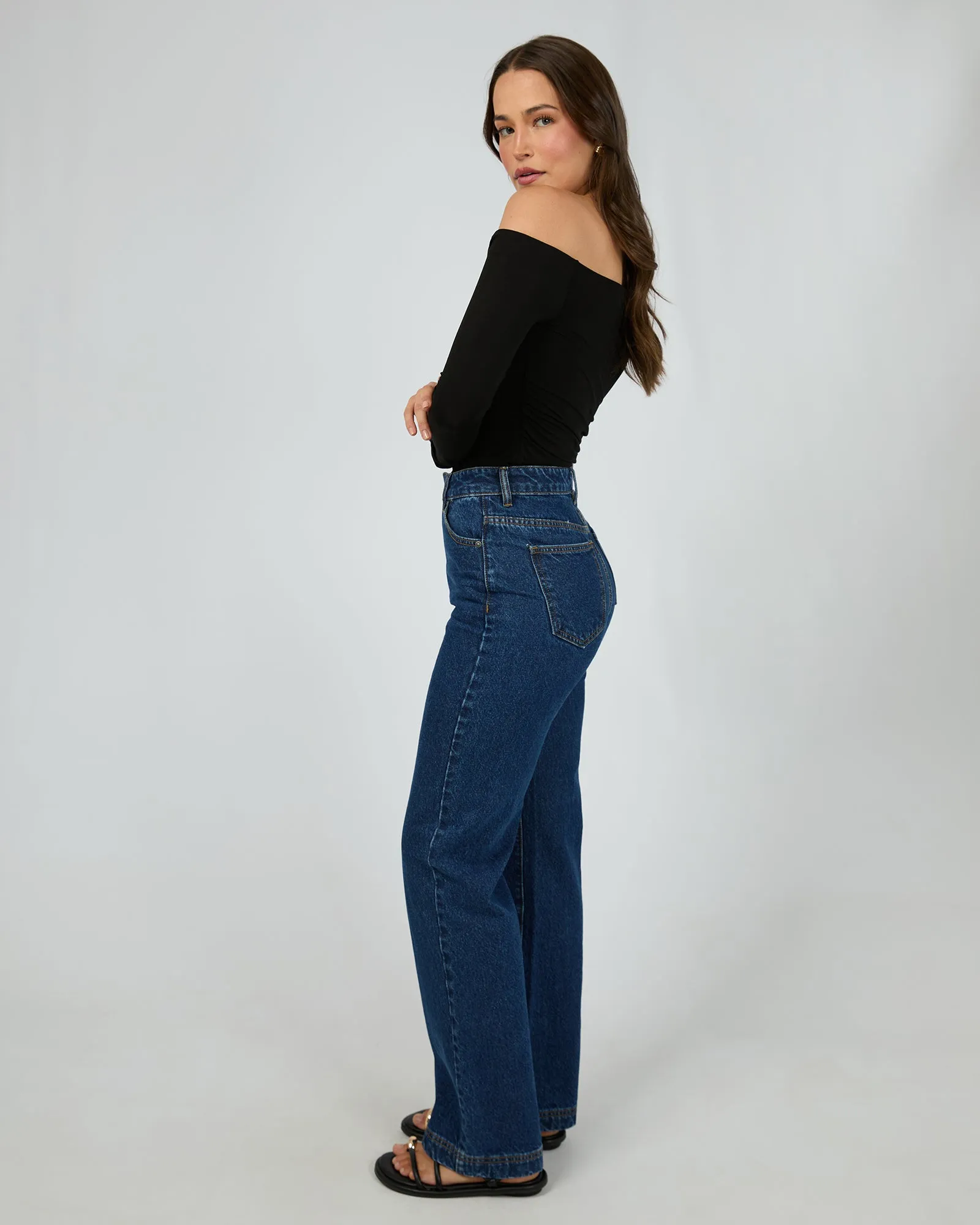 Silent Theory Evie Ruched Long Sleeve Black