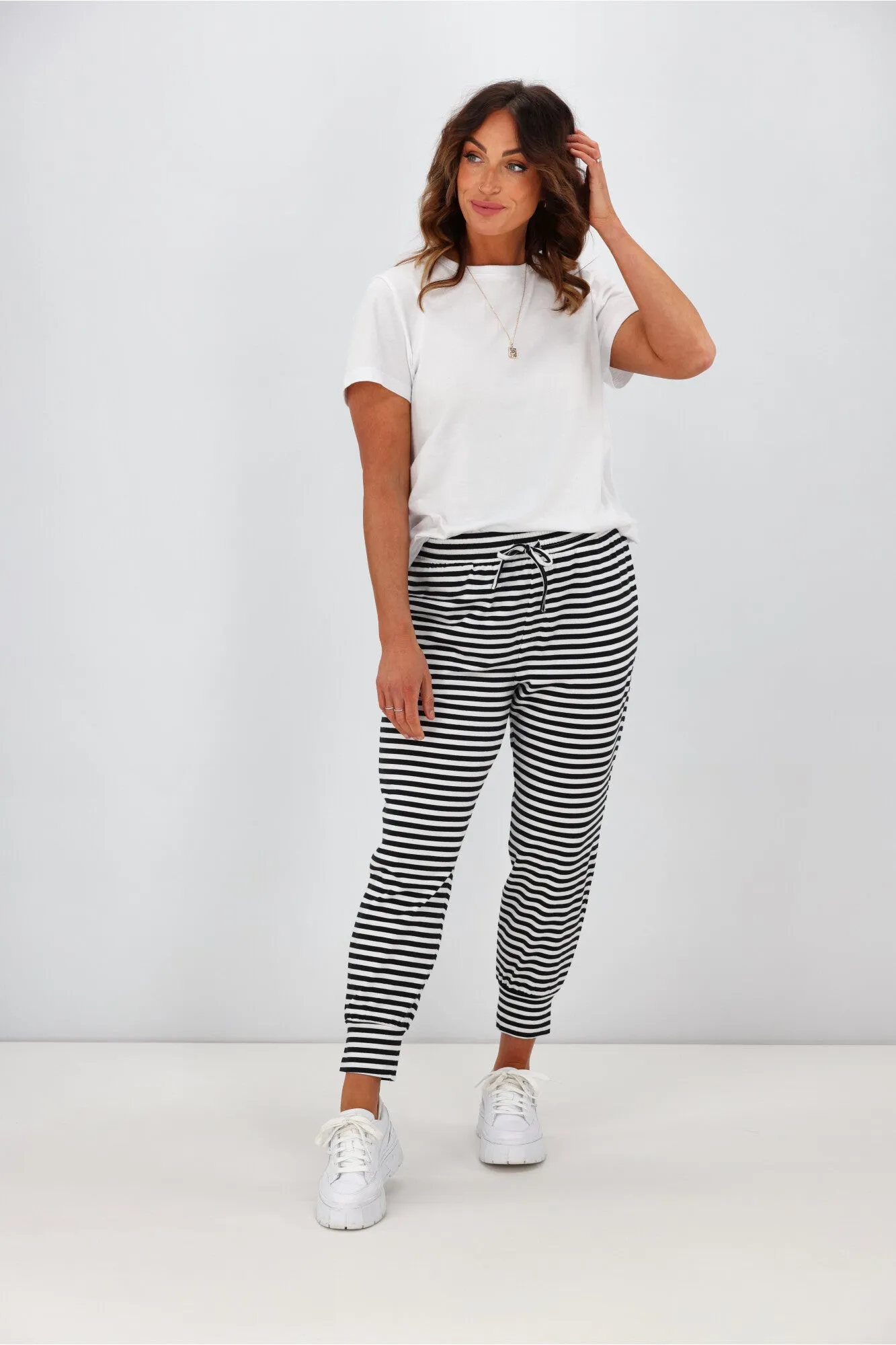 Silent Theory Falling Brick Stripe Pant Black White Stripe