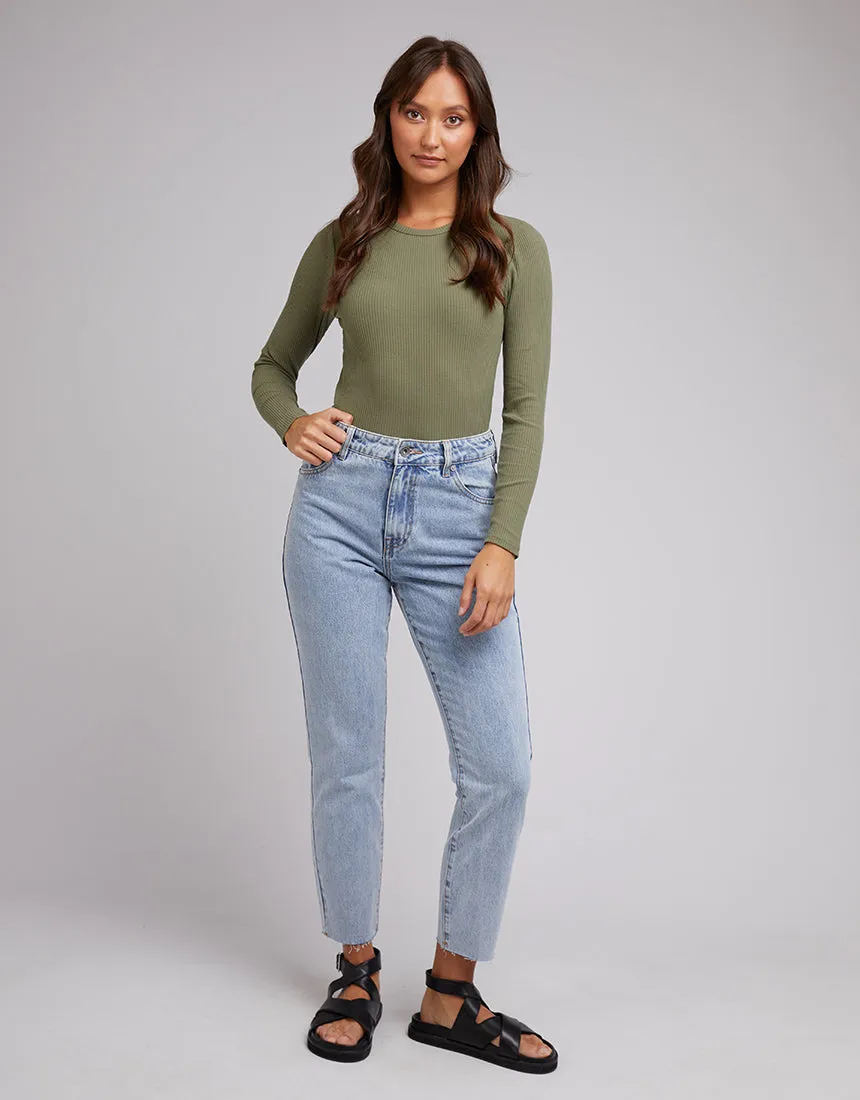 Silent Theory Rib Long Sleeve Khaki