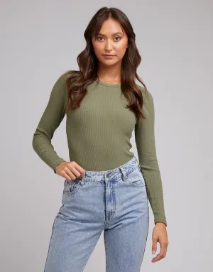 Silent Theory Rib Long Sleeve Khaki