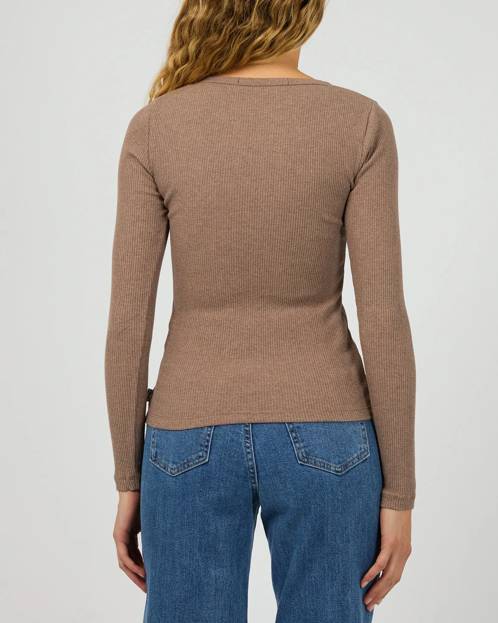 Silent Theory Rib L/S Tee Brown