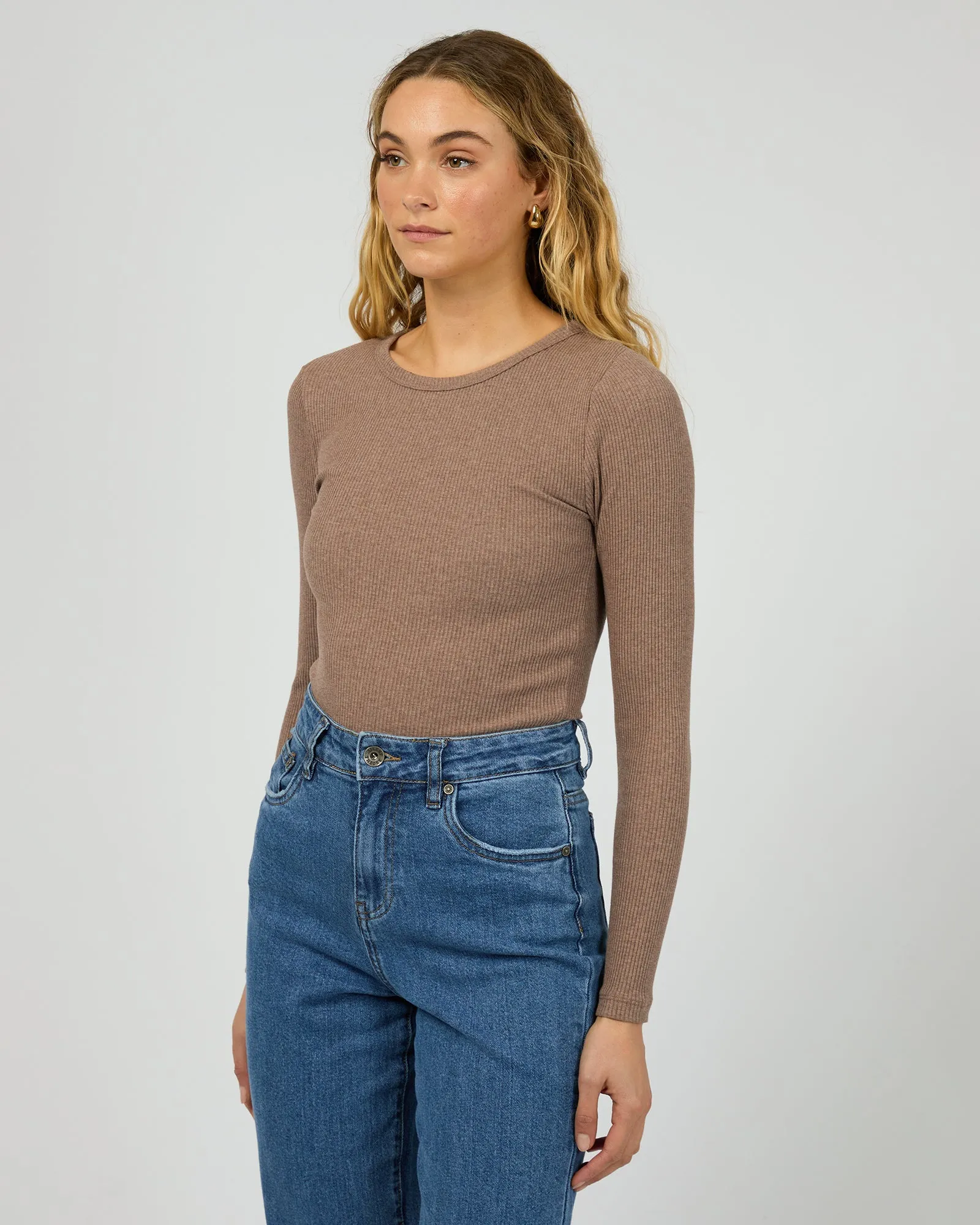 Silent Theory Rib L/S Tee Brown