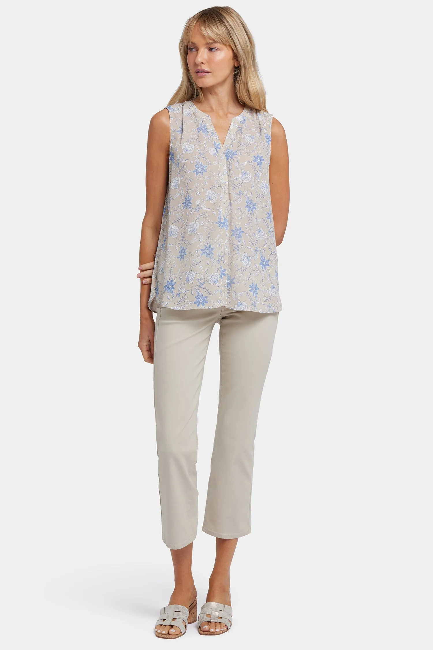 Sleeveless Pintuck Blouse - Antonia