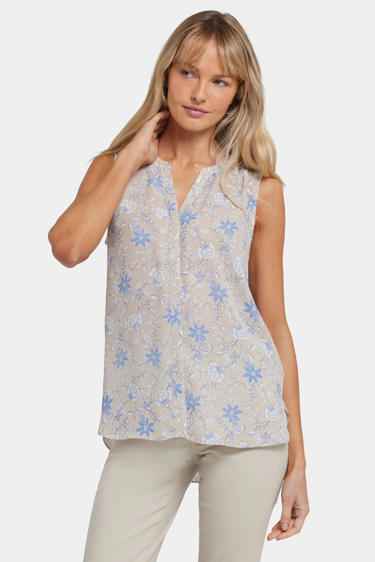 Sleeveless Pintuck Blouse - Antonia
