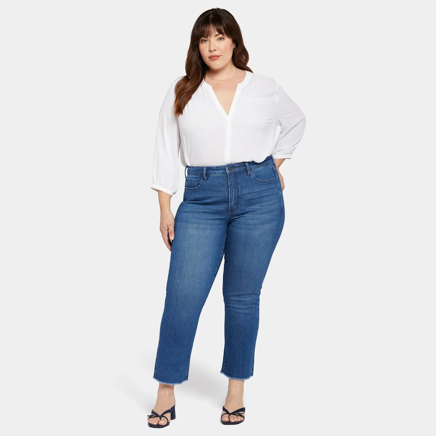 Slim Bootcut Ankle Jeans In Plus Size - Desire