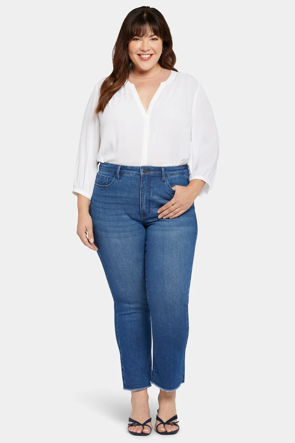 Slim Bootcut Ankle Jeans In Plus Size - Desire