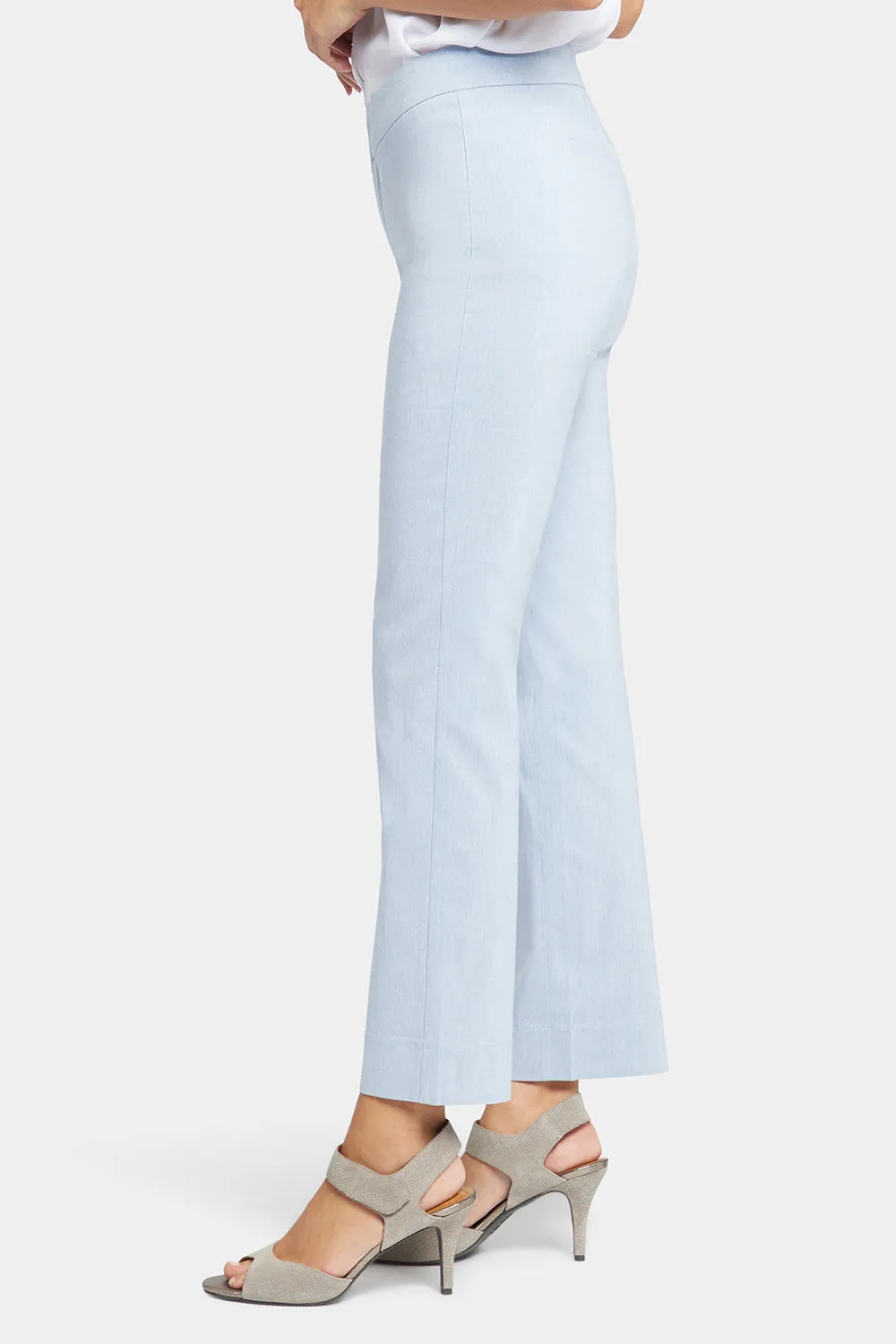 Slim Trouser Ankle Pants - Light Blue Heather