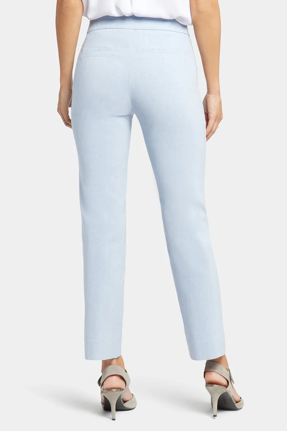Slim Trouser Ankle Pants - Light Blue Heather