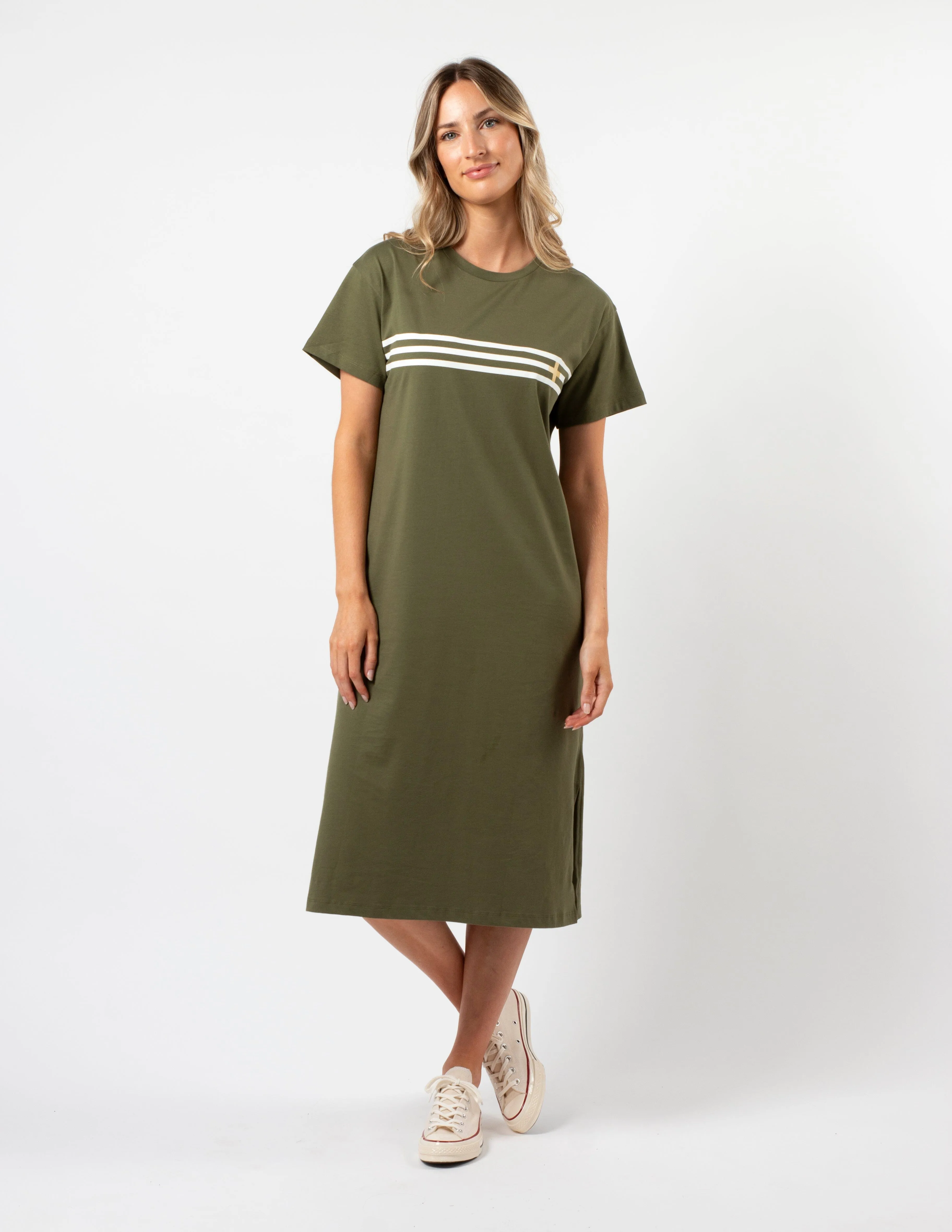 Stella   Gemma Maxie T-Shirt Dress Khaki White