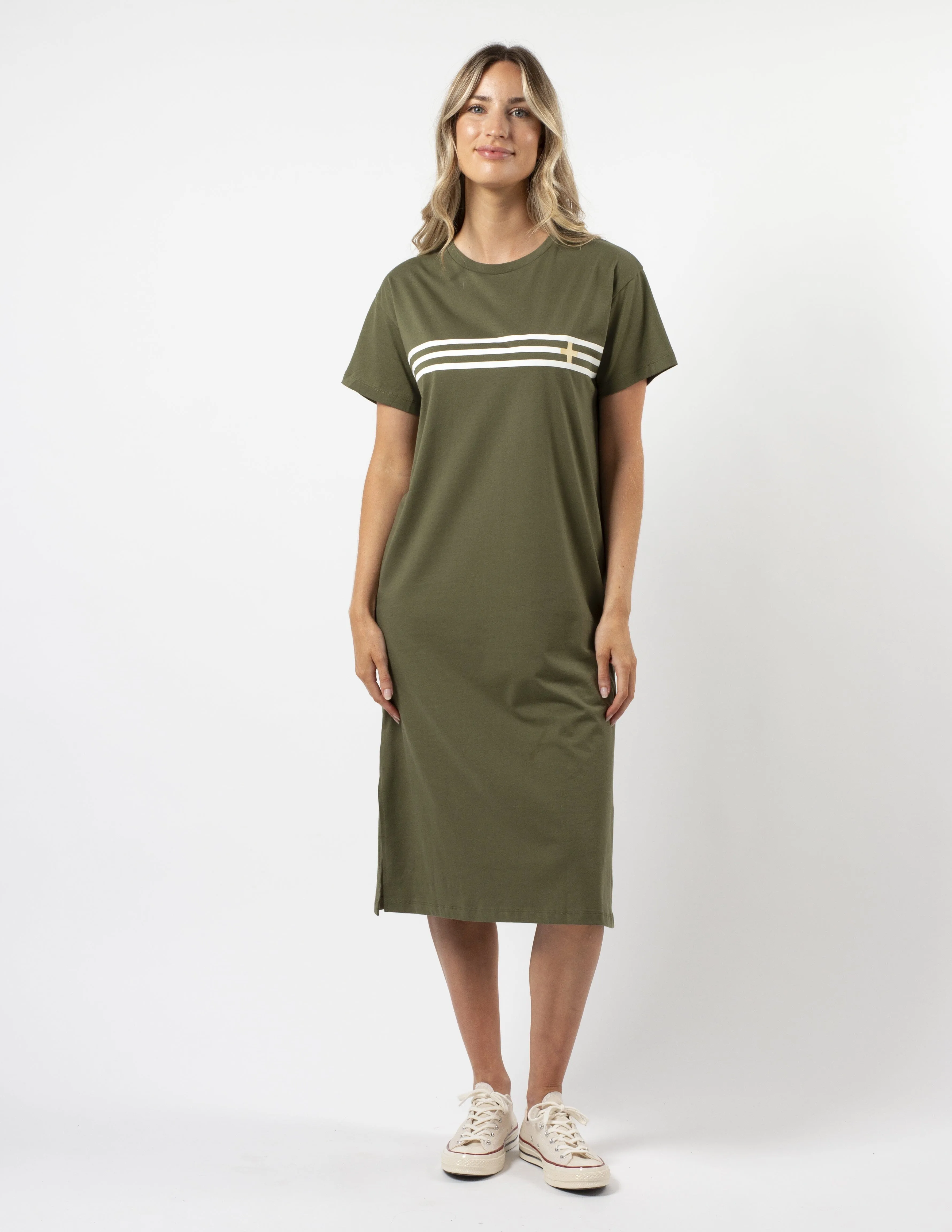 Stella   Gemma Maxie T-Shirt Dress Khaki White
