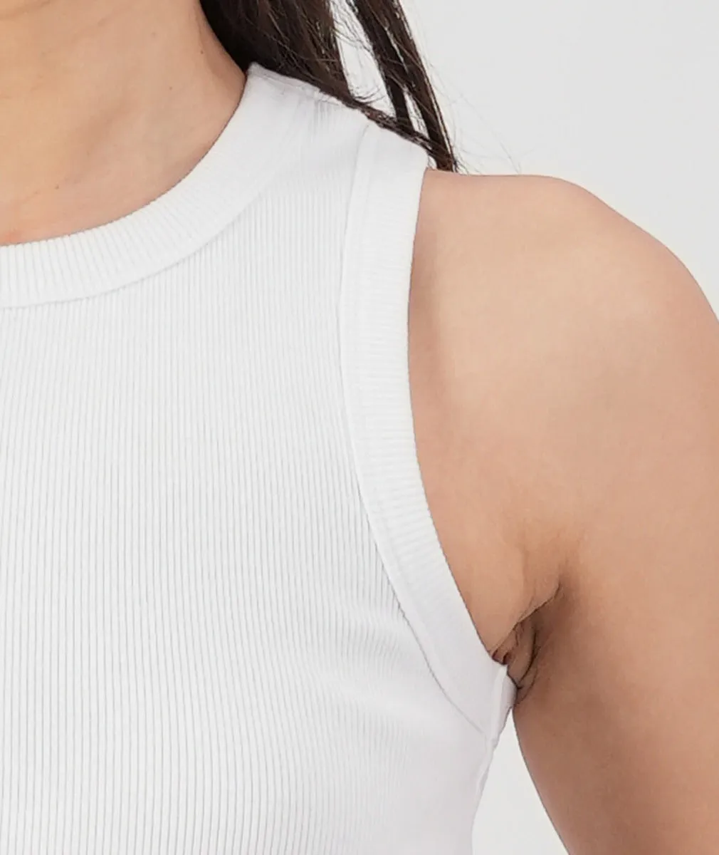 Swanndri Daisy Ribbed Singlet White