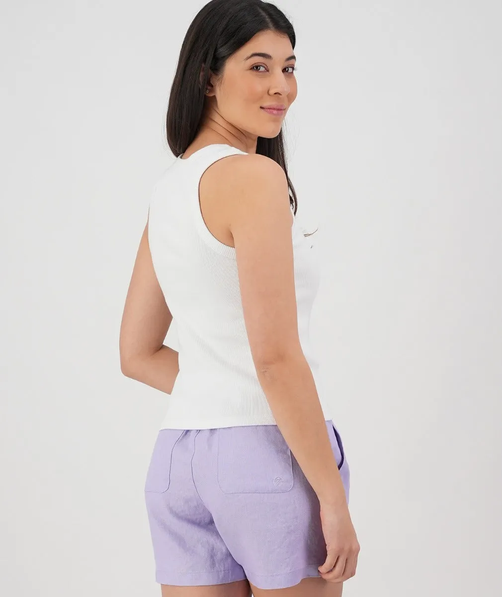 Swanndri Daisy Ribbed Singlet White