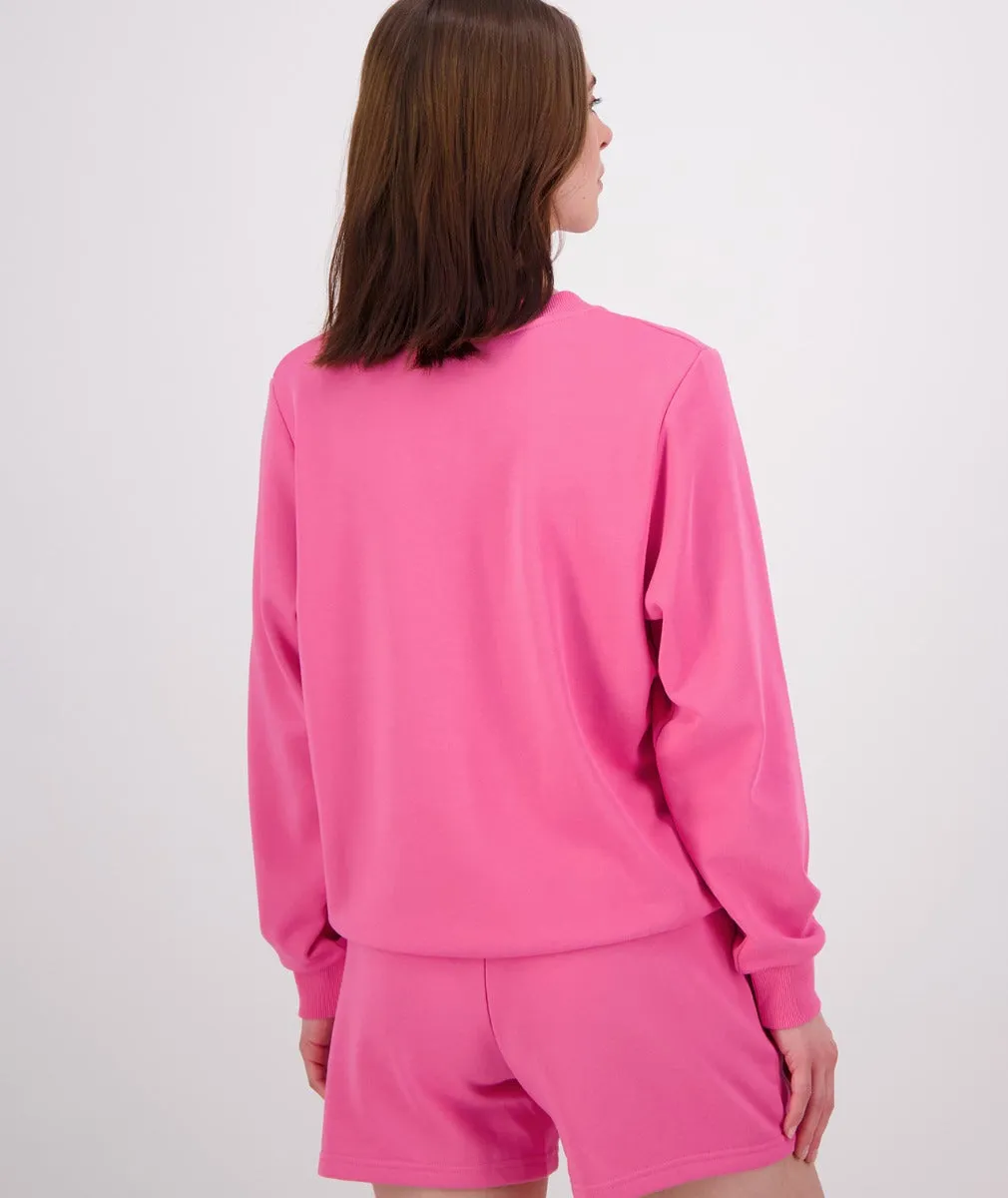 Swanndri Scholar Embroidered Crew Raspberry