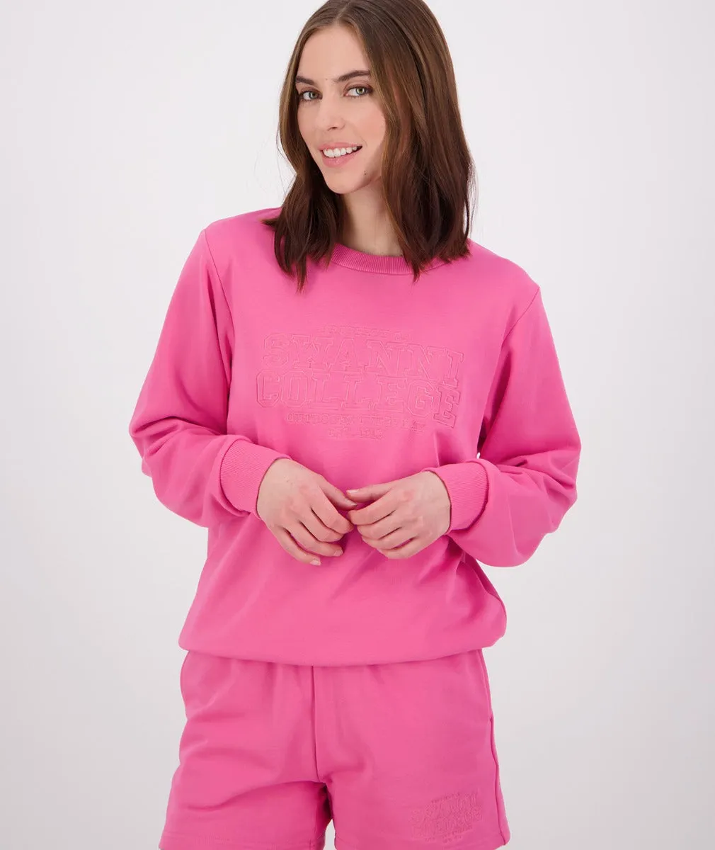 Swanndri Scholar Embroidered Crew Raspberry