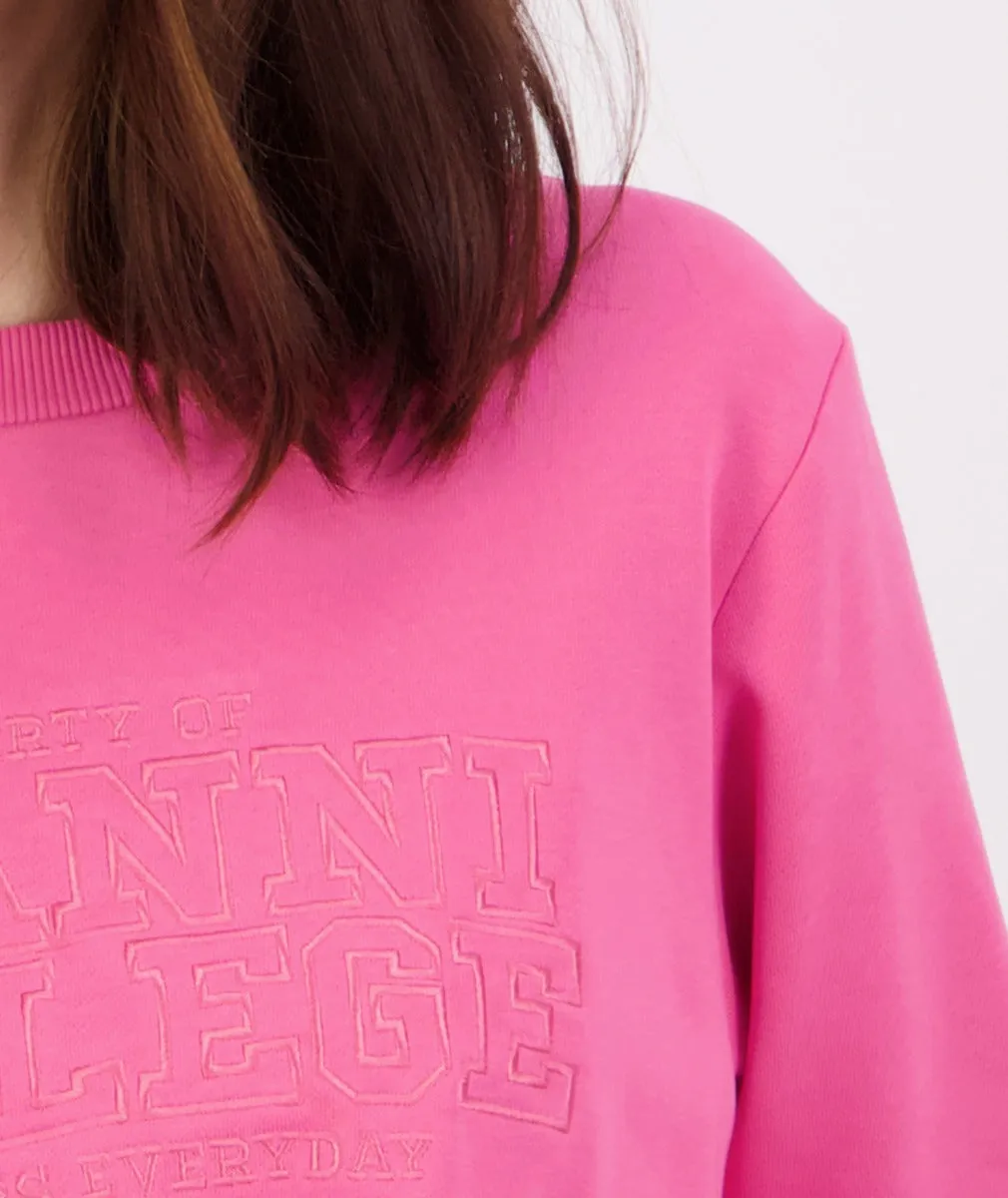 Swanndri Scholar Embroidered Crew Raspberry