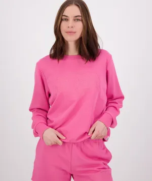 Swanndri Scholar Embroidered Crew Raspberry