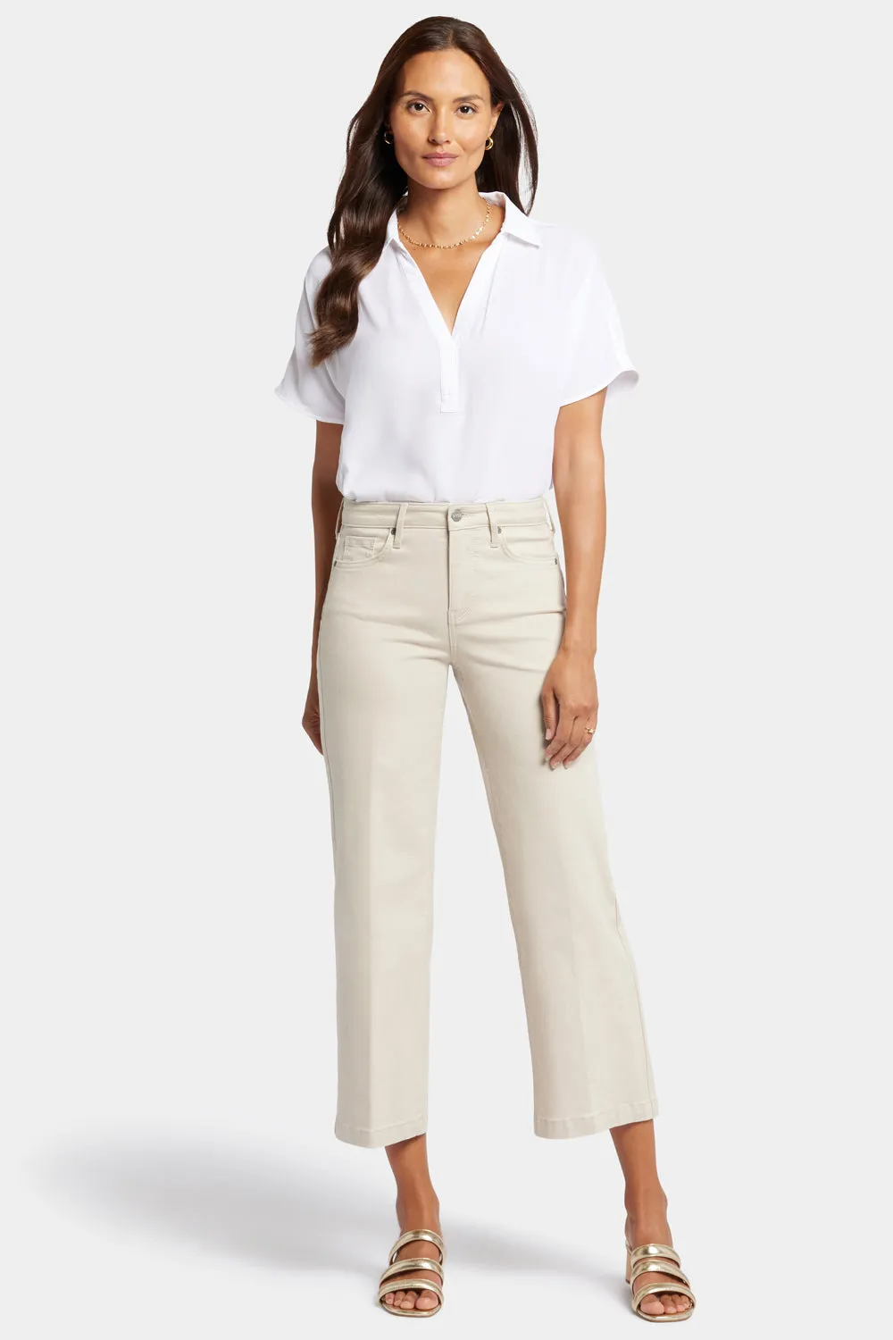 Teresa Wide Leg Ankle Jeans - Feather