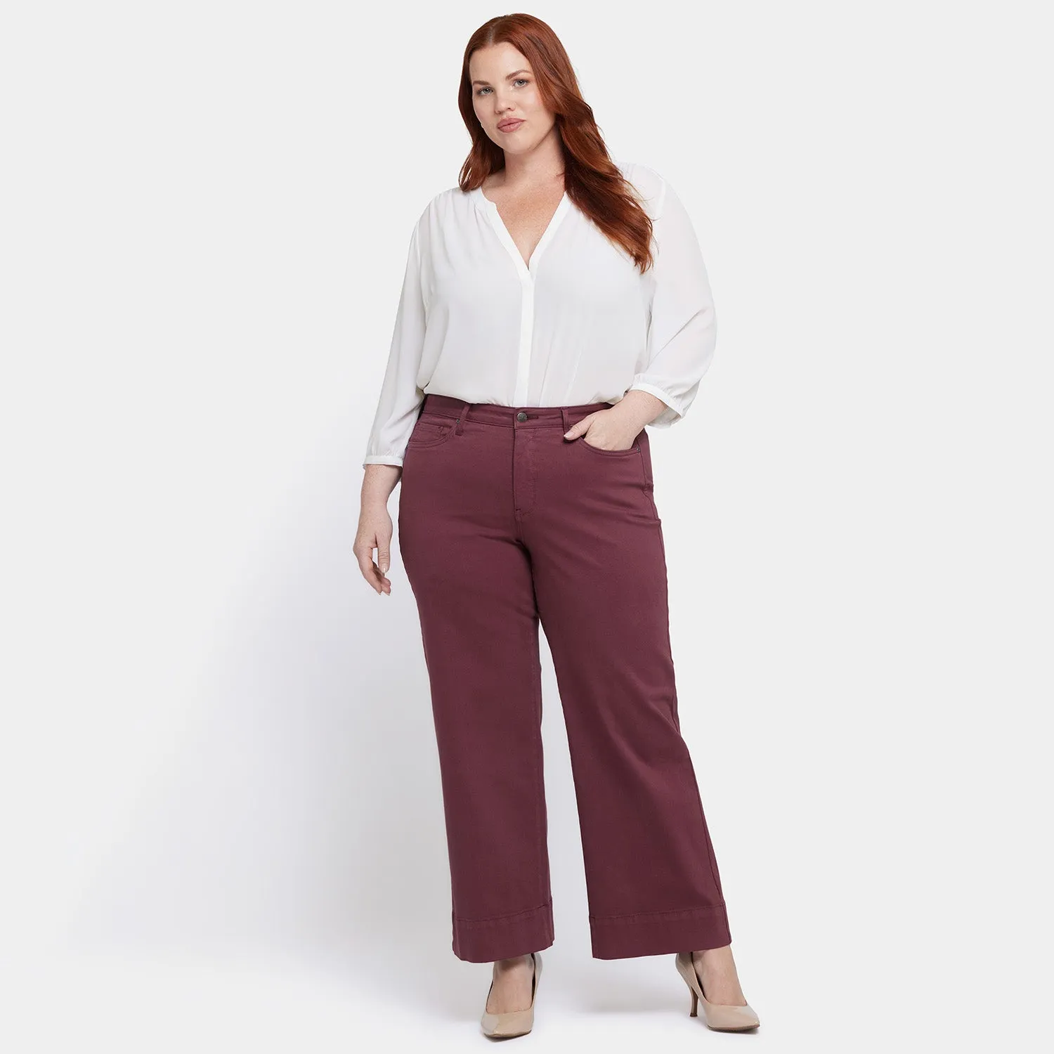 Teresa Wide Leg Ankle Jeans In Plus Size - Tavern