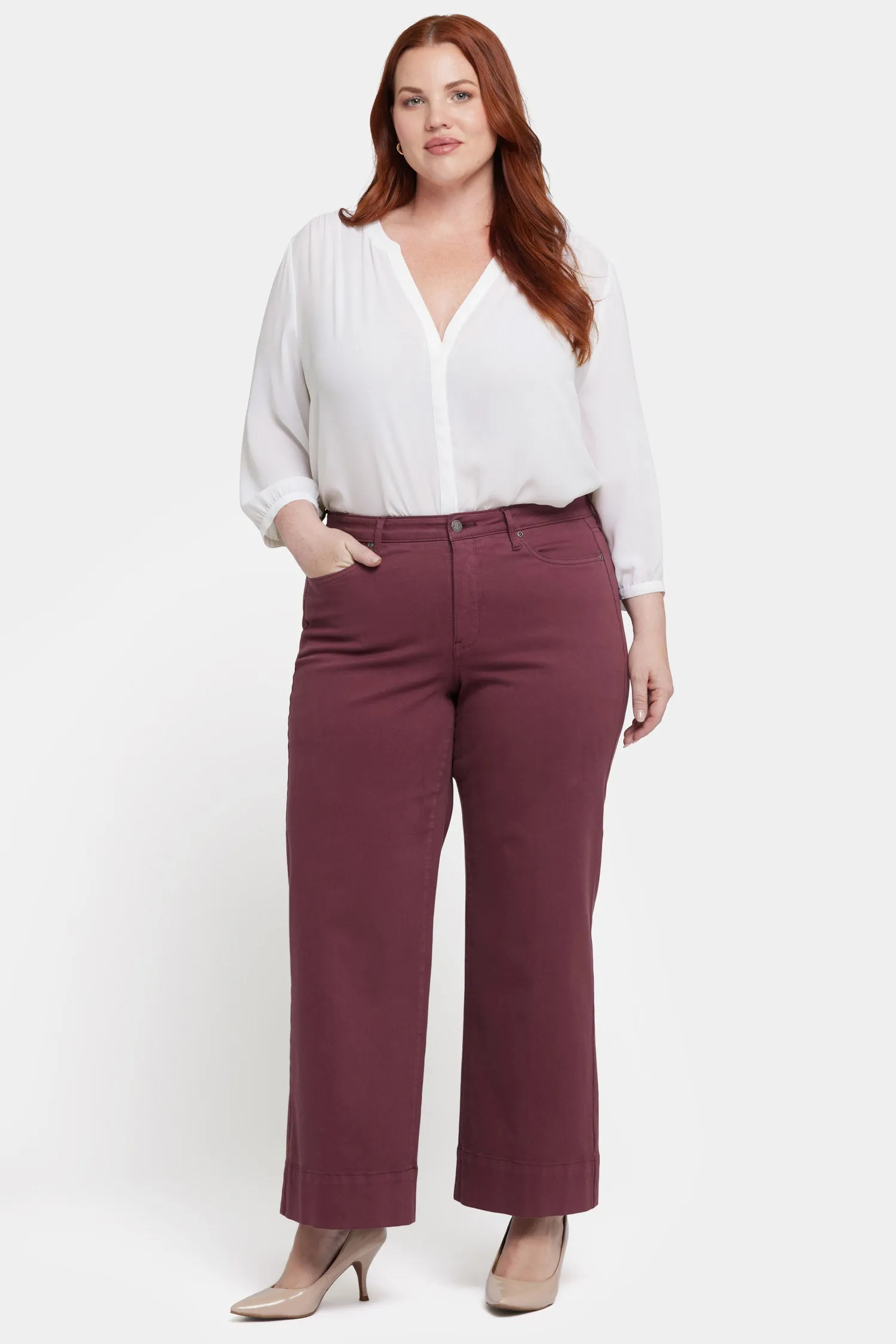 Teresa Wide Leg Ankle Jeans In Plus Size - Tavern