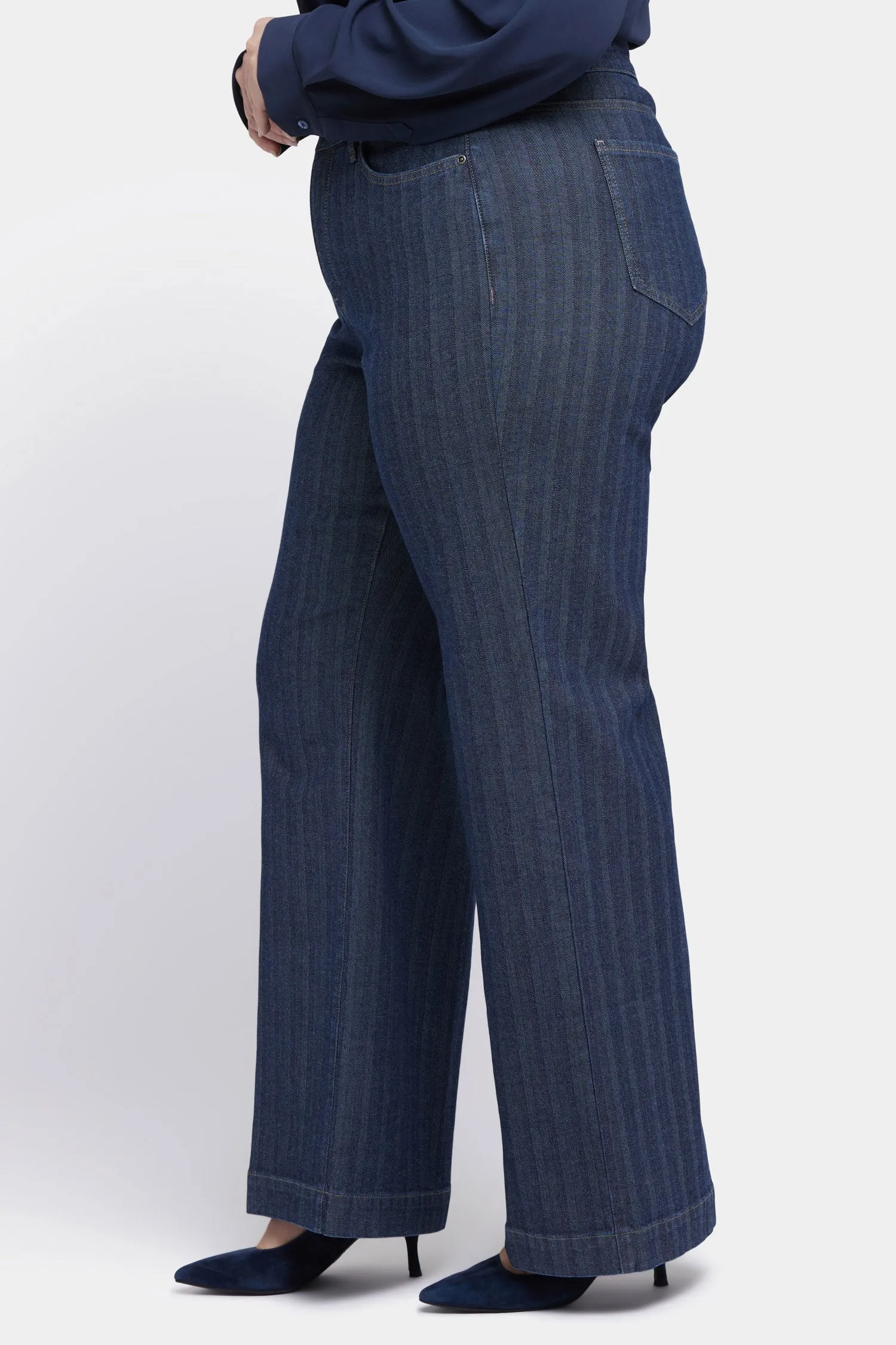 Teresa Wide Leg Jeans In Plus Size  - Twilight Stripe