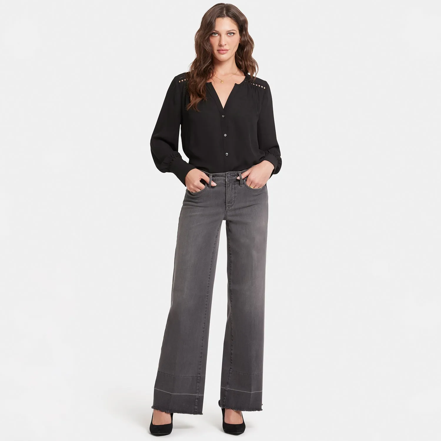 Teresa Wide Leg Jeans - Snow Shadow