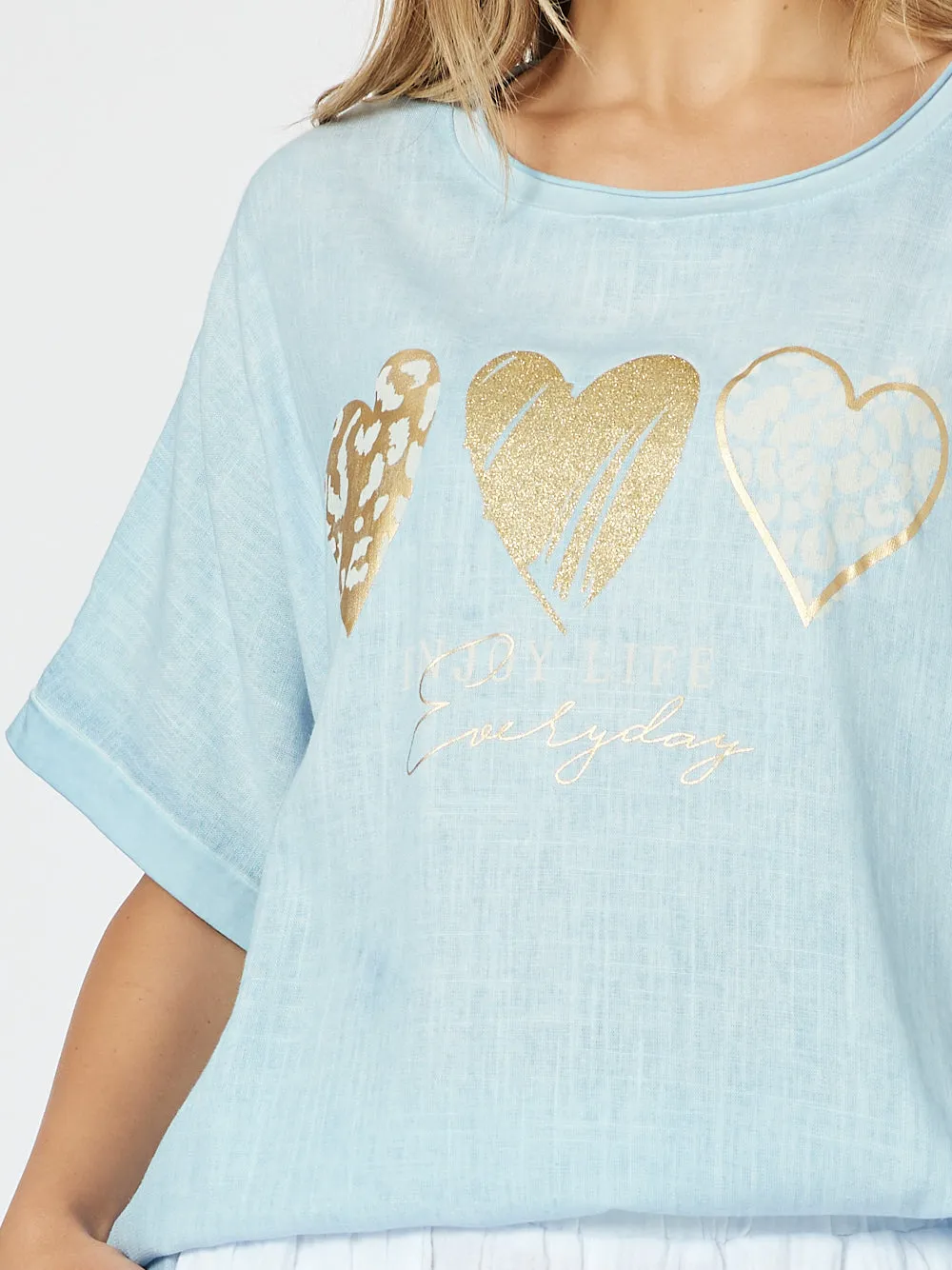 Threadz Hearts Tee Blue