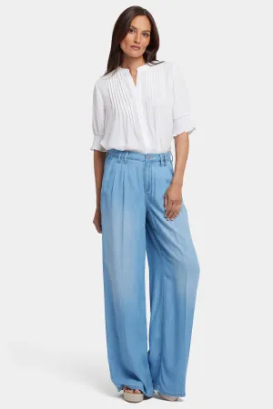 Whitney Pleated Trouser Pants - Canary Beach