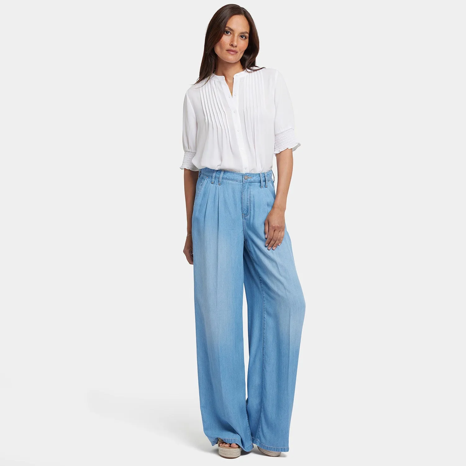 Whitney Pleated Trouser Pants - Canary Beach