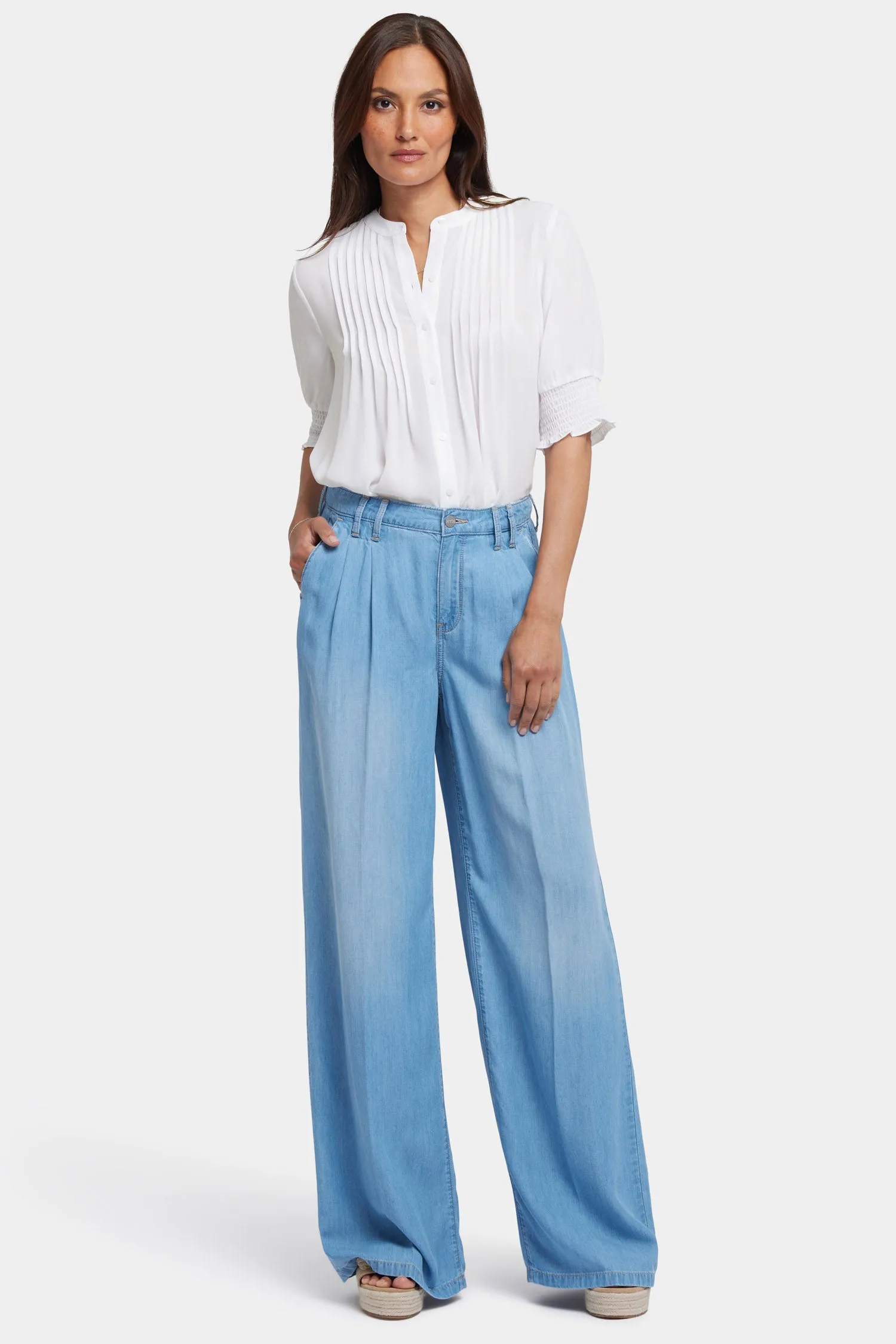 Whitney Pleated Trouser Pants - Canary Beach
