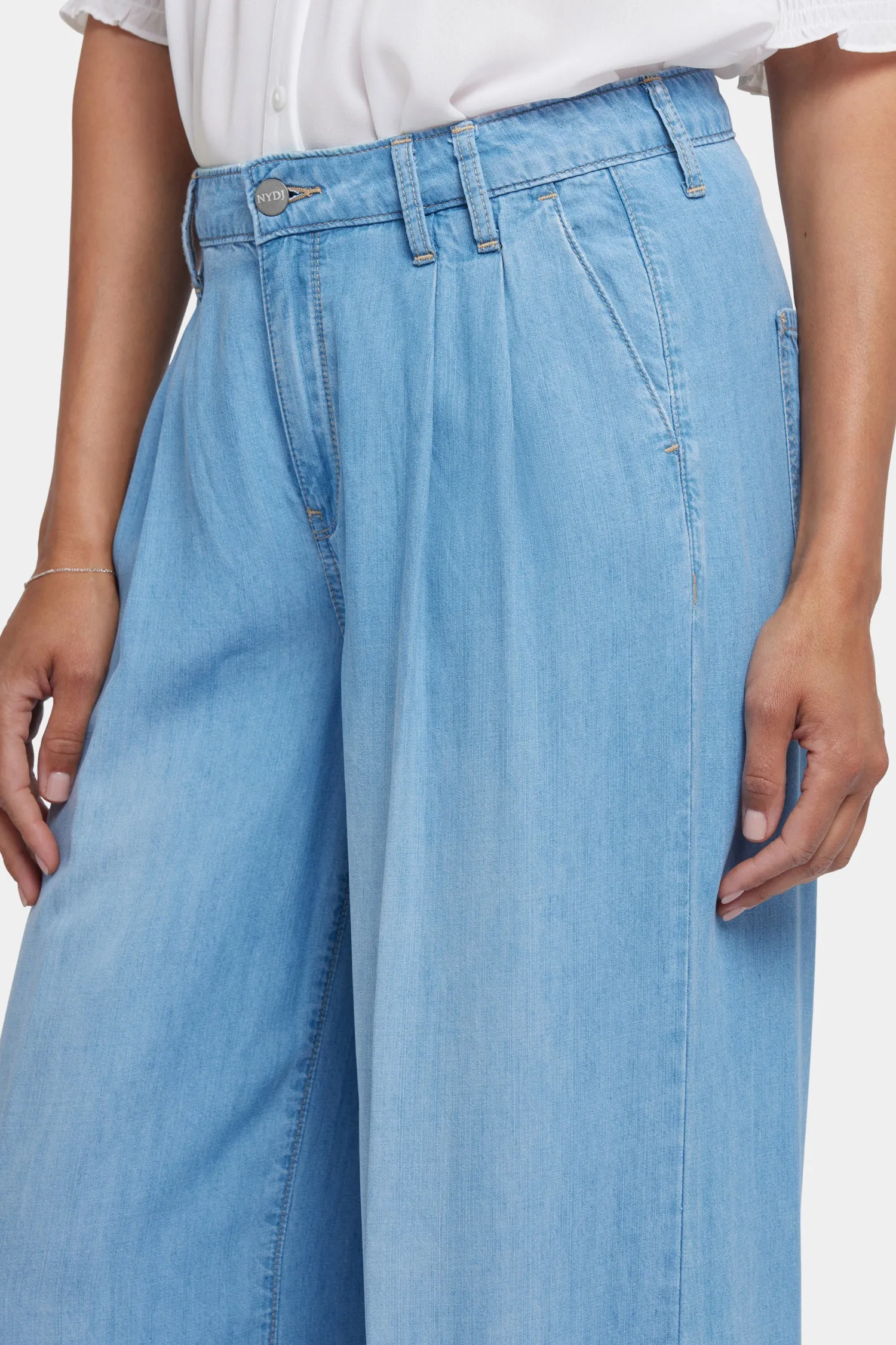 Whitney Pleated Trouser Pants - Canary Beach