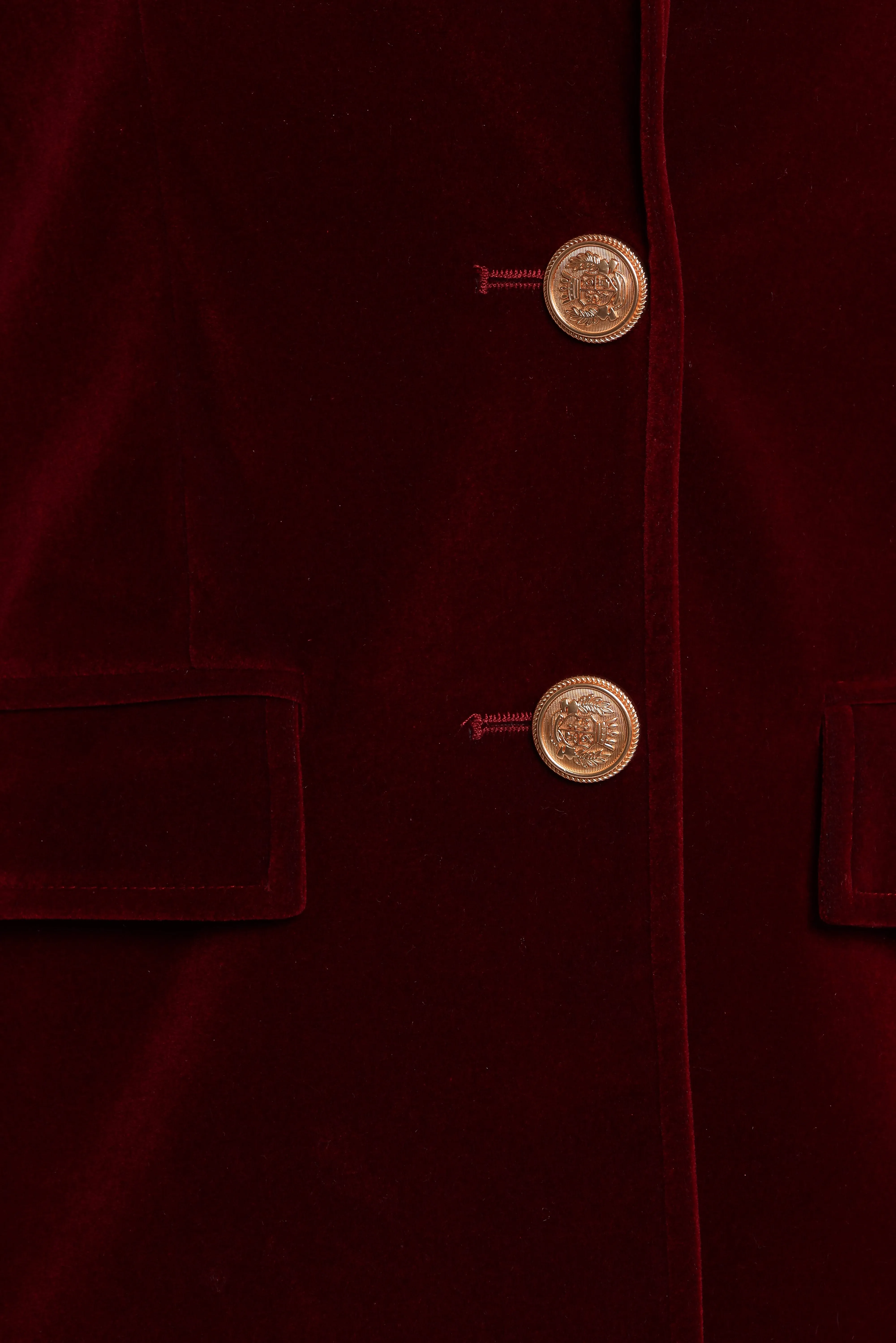 Zpya Single Button Velvet Blazer - Berry